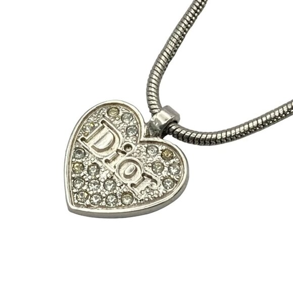Auth DIOR/ChristianDior - Silver Clear Hardware Rhinestones Necklace - Picture 1 of 4